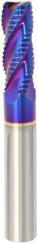 طاحونة نهاية الخشنة 1-20 كربيد 3 flutes 4f للألومنيوم الحديد الصلب MDF الألياف الزجاجية الأكريليك من البلاستيك النحاس النحاسي (الأزرق 4F ، 6.0x20x75l) in Saudi Arabia