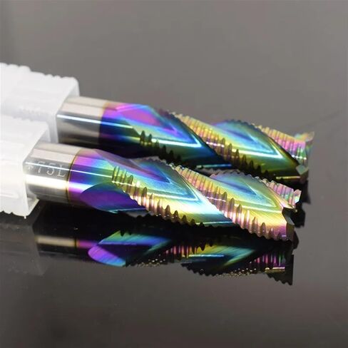 طاحونة نهاية الخشنة 1-20 كربيد 3 flutes 4f للألومنيوم الحديد الصلب MDF الألياف الزجاجية الأكريليك من البلاستيك النحاس النحاسي (الأزرق 4F ، 6.0x20x75l) in Saudi Arabia