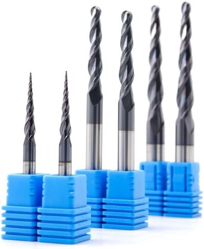3.175mm 4mm 6mm 8mm Shank Carbide Ball Nose End Mills Ball Nose Tapered End Mill Router Bits CNC Taper Metal Milling Cutter(R0.75X20XD6X50L) in Saudi Arabia