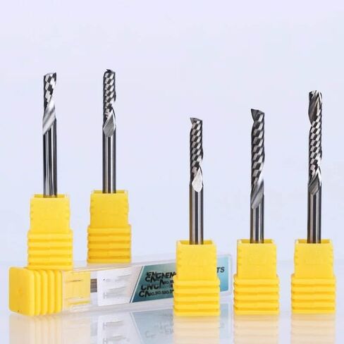 4mm Shank Tungsten Steel 1 Flute Spiral Milling Cutter for Woodworking 3D Engraving Router Bit Acrylic Diameter CNC End Mill(25mm) in Saudi Arabia