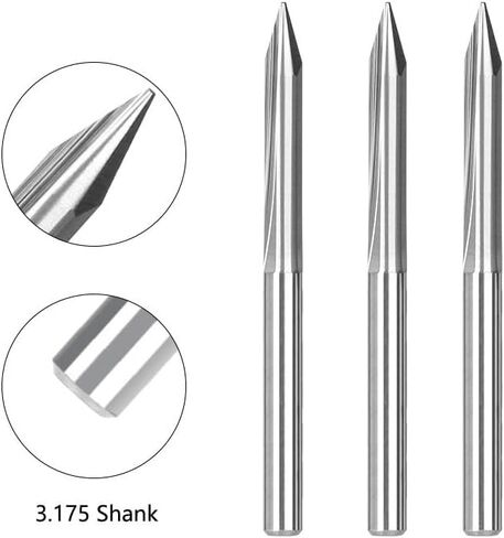 3.175mm Shank Straight V bit CNC Machine Bit Carbide End Mill CNC Router Bit Milling Cutter for Woodworking (25x0.3x4.0) in Saudi Arabia