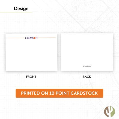 Desert Cactus Clemson University 10 Pack Notecards Stationery Cardstock Includes Envelopes Memo Party Thank You (Notecard 1b) in Saudi Arabia