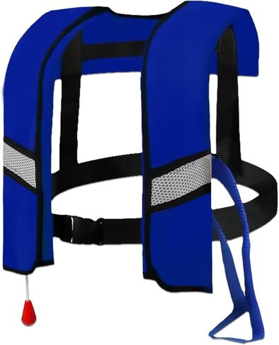 Automatic Inflatable Life Jacket for Adults – Adjustable Buoyancy Vest with Manual Override,Reflective Strips & Safety Whistle for Boating, Kayaking, Surfing & Swimming. in Kuwait