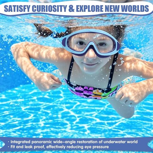 2 Pack Kids Swim Goggles for 3-15 - HD Children's Large Frame Anti-Fog Pool Swimming Goggles for Boys Girls Toddler in Saudi Arabia