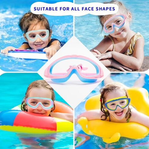 2 Pack Kids Swim Goggles for 3-15 - HD Children's Large Frame Anti-Fog Pool Swimming Goggles for Boys Girls Toddler in Saudi Arabia