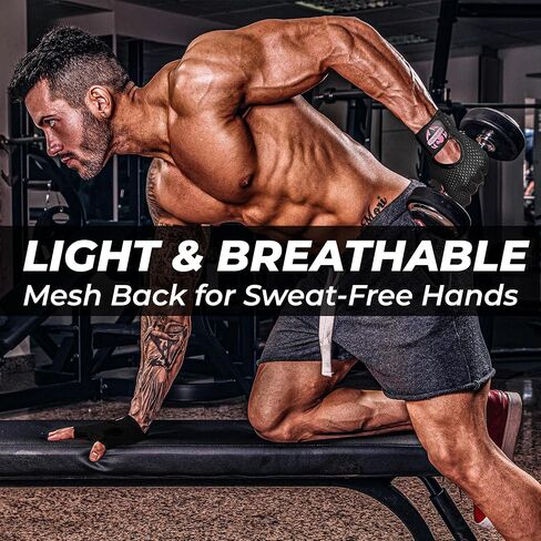 قفازات رفع الأثقال المعركة مع حماية كاملة من النخيل ، قفازات التمرين للرجال ، قفازات صالة رياضية للتنفس لرفع الأثقال ، اللياقة البدنية ، ركوب الدراجات ، السحب ، in Kuwait
