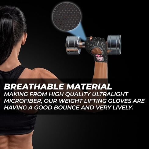 قفازات رفع الأثقال المعركة مع حماية كاملة من النخيل ، قفازات التمرين للرجال ، قفازات صالة رياضية للتنفس لرفع الأثقال ، اللياقة البدنية ، ركوب الدراجات ، السحب ، in Kuwait