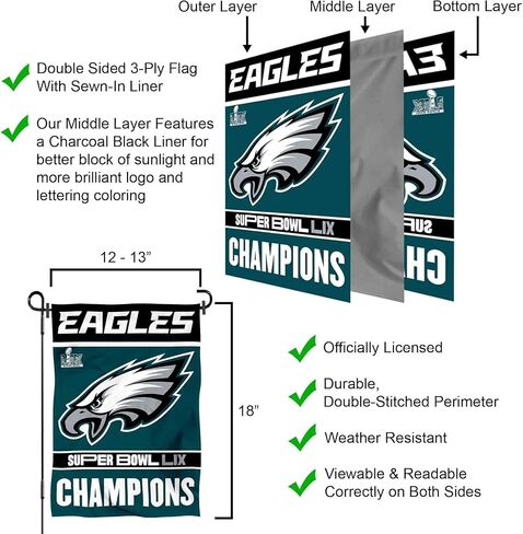 Philadelphia Eagles Super Bowl LIX Champions Yard Garden Banner Flag in Saudi Arabia
