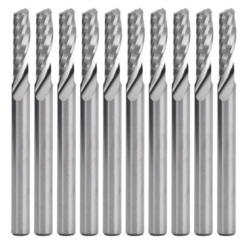 Fafeicy 10pcs 2.0mm Tungsten Steel End Mill Cutter Spiral Flute CNC Bit for Wood Acrylic Plastic (شفرة واحدة) in Kuwait