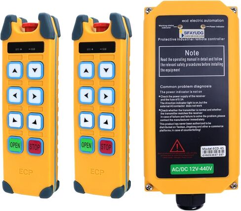 Industrial Remote Control ECD-6S Overhead Lifting Wireless Crane Remote Control 6 Buttons 12-440V Electric Hoist Winch Radio Remote Controller (2 Transmitter & 1 Receiver) in Saudi Arabia