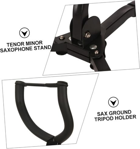 BESPORTBLE Saxophone Holder Portable Saxophone Display Rack for Alto Tenor Saxophones Durable Stand with Cushion Protection Black Sax Storage in Kuwait