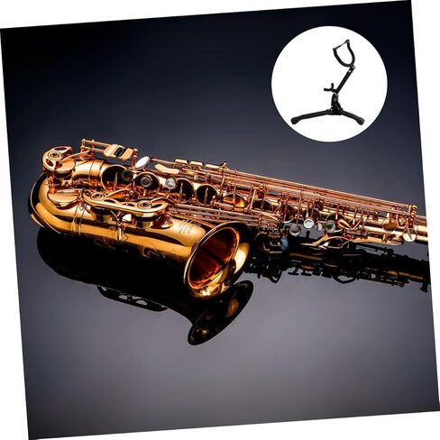 BESPORTBLE Saxophone Holder Portable Saxophone Display Rack for Alto Tenor Saxophones Durable Stand with Cushion Protection Black Sax Storage in Kuwait