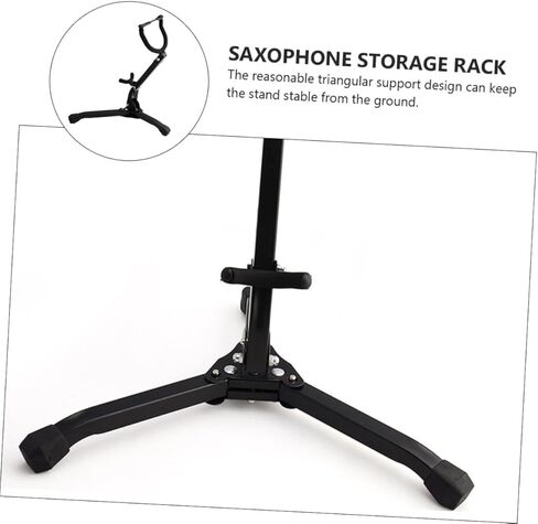 BESPORTBLE Saxophone Holder Portable Saxophone Display Rack for Alto Tenor Saxophones Durable Stand with Cushion Protection Black Sax Storage in Kuwait