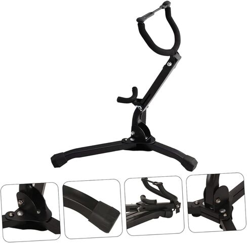 BESPORTBLE Saxophone Holder Portable Saxophone Display Rack for Alto Tenor Saxophones Durable Stand with Cushion Protection Black Sax Storage in Kuwait