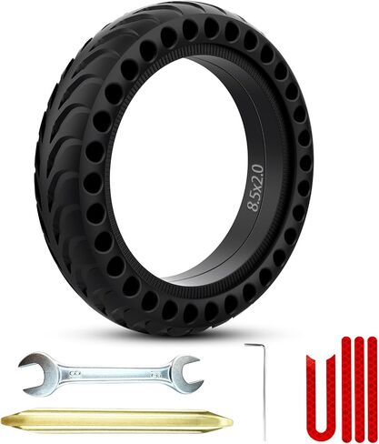8.5x2 Inch Solid Tire for Gotrax GXL V2/XR/APEX/Ultra Xiaomi M365/M365 Pro/Pro 2/1S Electric Scooter Front or Rear Wheels Replacement 50/75-6.1 Tires (Black 1pcs) in Kuwait