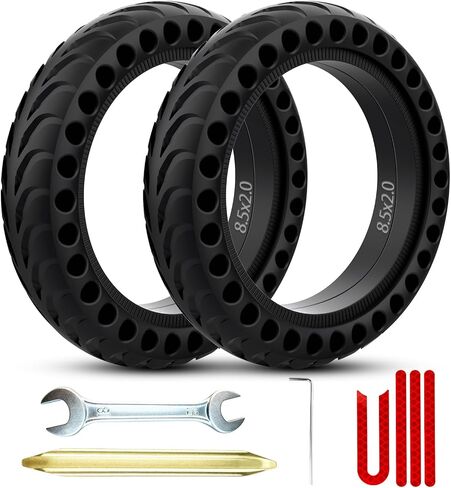 8.5x2 Inch Solid Tire for Gotrax GXL V2/XR/APEX/Ultra Xiaomi M365/M365 Pro/Pro 2/1S Electric Scooter Front or Rear Wheels Replacement 50/75-6.1 Tires (Black 1pcs) in Kuwait