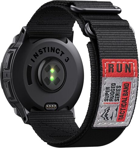 حزام نايلون مزدوج حلقة متوفرة مع غريزة غريزة 2/3/E Series 45 مم - يناسب Garmin غريزة القياسية/الطاقة الشمسية/التكتيكية/الشمسية التكتيكية/المد/المد والجزر الإلكترونية in Kuwait