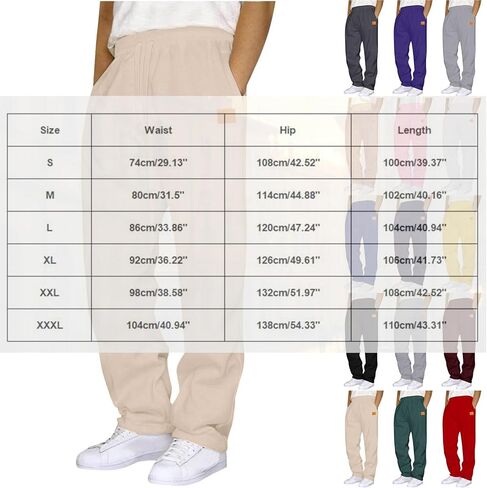 bmkbwo السراويل الفضفاضة السراويل الرجال ، اسحب على سروال رياضي رفيع الخصر على السراويل الرياضية للركض على السراويل المشي لمسافات طويلة مع جيوب in Kuwait