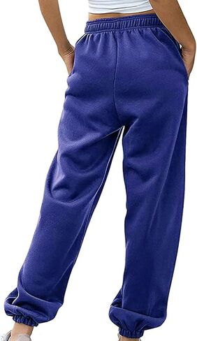 Womens Sweatpants High Waisted Drawstring Baggy Loose Comfy Workout Active Cinch Bottom Joggers Pants with Pockets in Saudi Arabia
