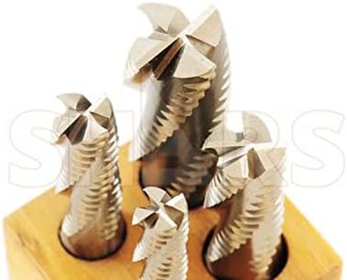 Shars 4 Flute M2AL Coarse Tooth Roughing End Mill Set 4 pcs 1/2" to 1" 404-9041 P) in Saudi Arabia