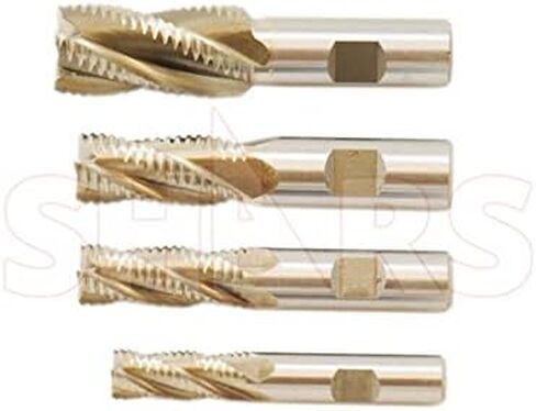 Shars 4 Flute M2AL Coarse Tooth Roughing End Mill Set 4 pcs 1/2" to 1" 404-9041 P) in Saudi Arabia