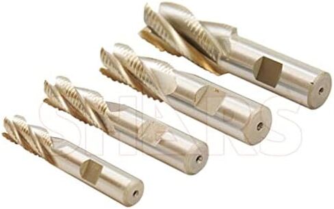 Shars 4 Flute M2AL Coarse Tooth Roughing End Mill Set 4 pcs 1/2" to 1" 404-9041 P) in Saudi Arabia