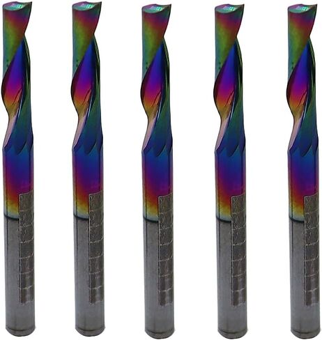 5Pcs 1/8in Solid Carbide 1Flute End Mill,DLC(Ta-C) Coated, Single Flute Bits Tool for Soft Material Such As Plastics,Aluminum, Copper, and Brass in Saudi Arabia