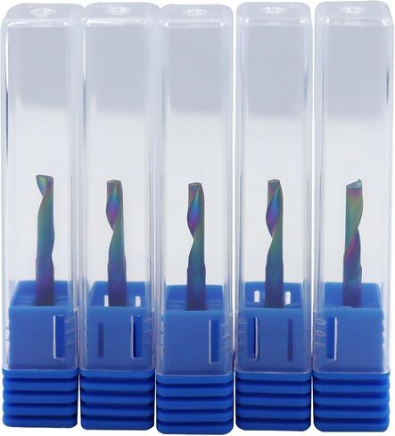 5Pcs 1/8in Solid Carbide 1Flute End Mill,DLC(Ta-C) Coated, Single Flute Bits Tool for Soft Material Such As Plastics,Aluminum, Copper, and Brass in Saudi Arabia