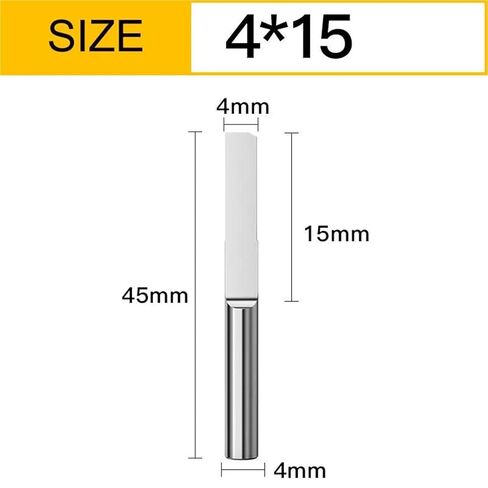 Vsharp Carbide 1 Flute Engraving Bit CNC Tool 3.175 4 6mm Flat Bottom End Mill Acrylic MDF Wood Carving Column Milling Cutter(4x4x15) in Saudi Arabia