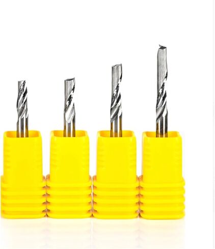 Vsharp 4mm Shank 1 Cutter Flute Milling Cutter لتلميع ألومنيوم Tungsten Steel Cnc Cutter End Mill Mill for Aluminium (4x25x45) in Kuwait