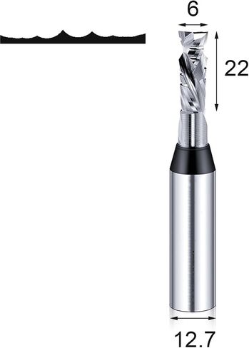 Arden 3 Flutes TCT Straight Router Bit 3-Blade Cutting CNC Milling Cutter Carbide Cutter for Wood MDF Multilayer Particle Board(27mm) in Saudi Arabia