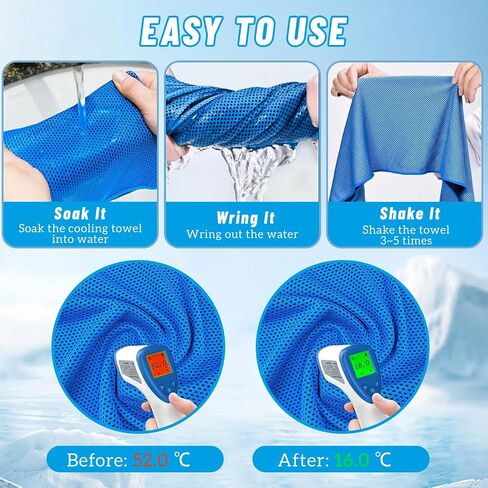 2 Pack Cooling Hoodie Towels Set, Cooling Towels for Neck and Face, Microfiber Soft Breathable Cooling Towel Bulk for Hot Weather, Gym, Sports, Yoga, Workout, Running, Golf, Camping, Hiking（Blue） in Saudi Arabia