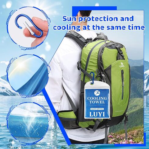 2 Pack Cooling Hoodie Towels Set, Cooling Towels for Neck and Face, Microfiber Soft Breathable Cooling Towel Bulk for Hot Weather, Gym, Sports, Yoga, Workout, Running, Golf, Camping, Hiking（Blue） in Saudi Arabia