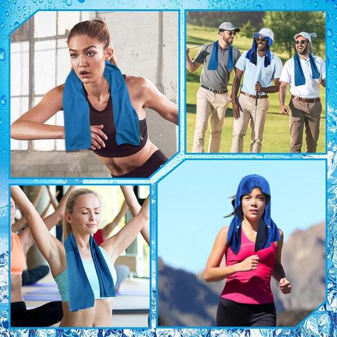 2 Pack Cooling Hoodie Towels Set, Cooling Towels for Neck and Face, Microfiber Soft Breathable Cooling Towel Bulk for Hot Weather, Gym, Sports, Yoga, Workout, Running, Golf, Camping, Hiking（Blue） in Saudi Arabia