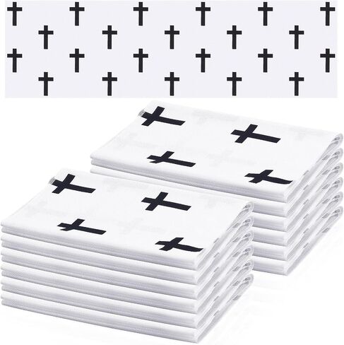 Peryiter 6 Count Christian Cross Cooling Towel 40" x 12" Breathable Chilly Sweat Rag for Neck and Face Religious Microfiber Fast Drying Ice Towel for Baseball Softball Soccer Football Sport (White) in Saudi Arabia