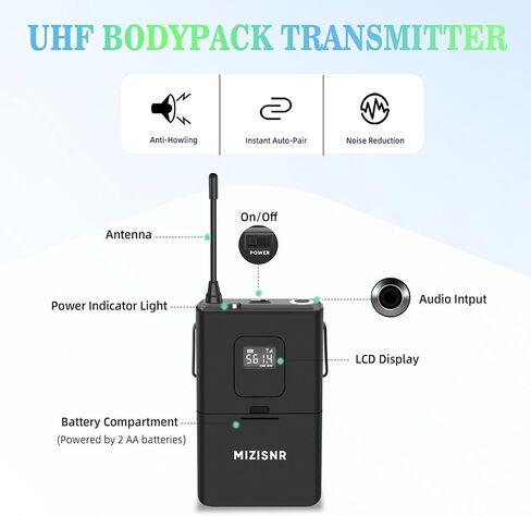 نظام ميكروفون لافالييه اللاسلكي اللاسلكي مع سماعات الرأس والضربات الطية ، والميكروفون اللاسلكي المزدوج ومجموعة مستقبلات ، ومجموعة 300 قدم للغناء ، والكنيسة ، والكاريوكي ، والوعظ ، والزفاف in Kuwait