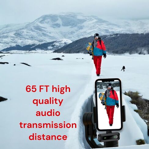 2-Pack Wireless Mini Lavalier Microphone for iPhone 15 & 16, Android, iPad, PC – Bluetooth Mics for Video Recording, TikTok, YouTube, Vlog – Noise Reduction, 65ft Range, 8H Battery Life in Saudi Arabia