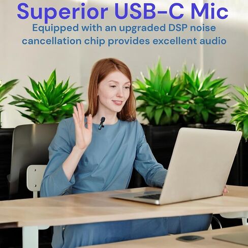 2-Pack Wireless Mini Lavalier Microphone for iPhone 15 & 16, Android, iPad, PC – Bluetooth Mics for Video Recording, TikTok, YouTube, Vlog – Noise Reduction, 65ft Range, 8H Battery Life in Saudi Arabia