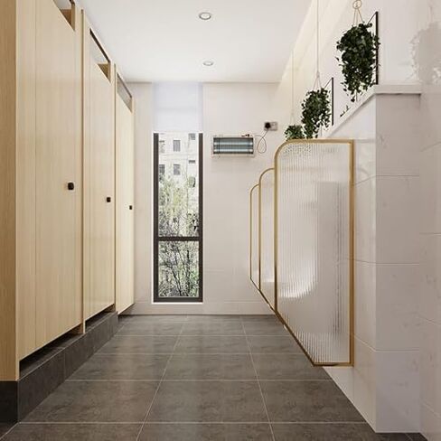 Black Urinal Privacy Screen Partition - 40x120cm Tempered Glass Panels with Stainless Steel Frame, Wall-Mounted Bathroom Divider Set (3 Pieces) for Enhanced Privacy in Kuwait