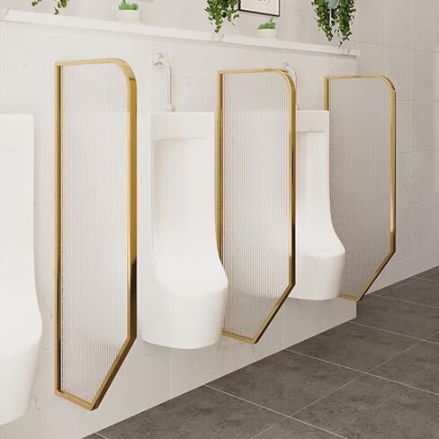 Black Urinal Privacy Screen Partition - 40x120cm Tempered Glass Panels with Stainless Steel Frame, Wall-Mounted Bathroom Divider Set (3 Pieces) for Enhanced Privacy in Kuwait