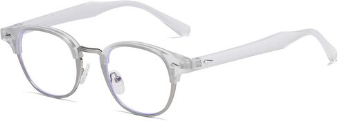 AIEYEZO Men's and Women's Glasses Fashion Classic Semi-Rimless Frame Nerd Glasses Trendy Retro Blue Light Glasses (Black/Gold) in Saudi Arabia