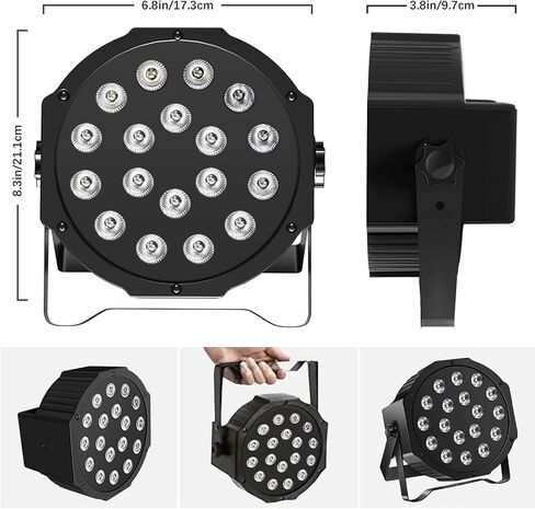 U'King 36W Wireless Uplights, 18 RGB Stage Lights, Rechargeable Par Lights with DMX512 & Sound-Activated Mode, LED Par Can for Party Event Wedding Show, 4 Pack in Kuwait