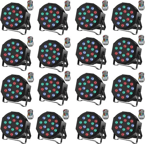 U'King 36W Wireless Uplights, 18 RGB Stage Lights, Rechargeable Par Lights with DMX512 & Sound-Activated Mode, LED Par Can for Party Event Wedding Show, 4 Pack in Kuwait