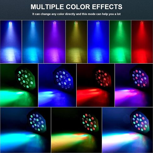 U'King 36W Wireless Uplights, 18 RGB Stage Lights, Rechargeable Par Lights with DMX512 & Sound-Activated Mode, LED Par Can for Party Event Wedding Show, 4 Pack in Kuwait