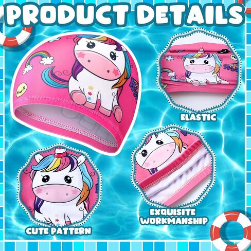 4 Pcs Kids Swim Caps for Boys Girls Toddler Age 2-12 Breathable Elastic Bathing Pool Swimming Hat for Long Short Hair Children in Saudi Arabia