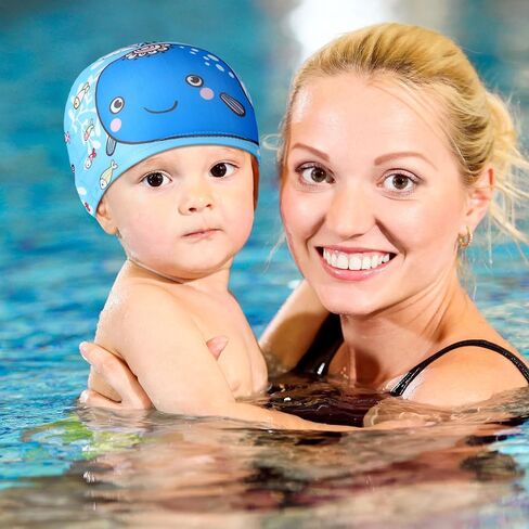 4 Pcs Kids Swim Caps for Boys Girls Toddler Age 2-12 Breathable Elastic Bathing Pool Swimming Hat for Long Short Hair Children in Saudi Arabia