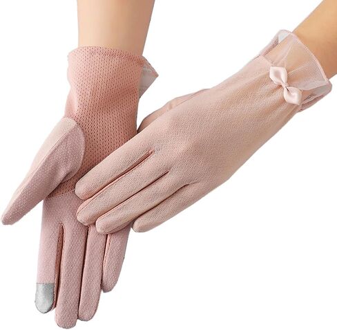 Summer Women Lace Sun Block Gloves Ladies Bow Short Driving Gloves UV Protection Touch Screen Mitten in Saudi Arabia