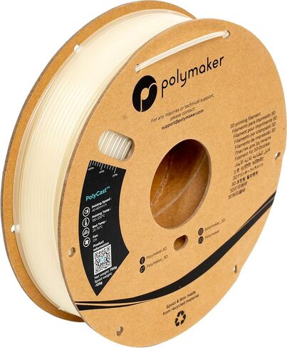 Polymaker PolyCast Filament 1.75mm for Investment Casting 0.75kg, 3D Printing Filament for Lost Wax Investment Casting, Similar to Wax Filament for Metal Casting Plaster Cleanly Burn Out in Kuwait