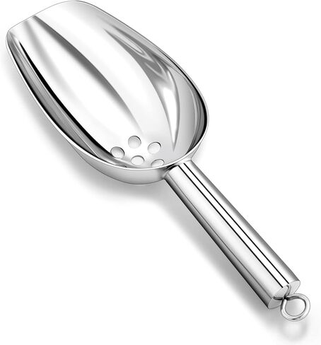P&P CHEF 6 Oz Ice Scoop with Drain Holes, Small Stainless Steel Candy Food Coffee Bean Scoop, Utility for Kitchen Garden Bar Wedding Bath, Heavy Duty & Non Toxic & Easy Clean, Silver - 1 Piece in Kuwait