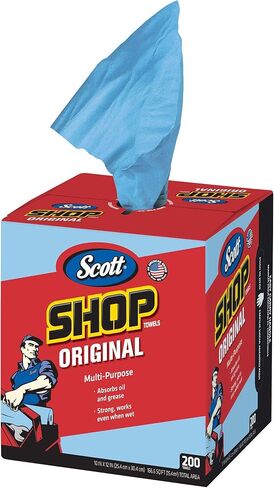 Top Pack Supply Scott Shop Towels box pop-up ، 10 "× 12" ، الأزرق ، 200/صندوق (حالة 2 صناديق) in Saudi Arabia